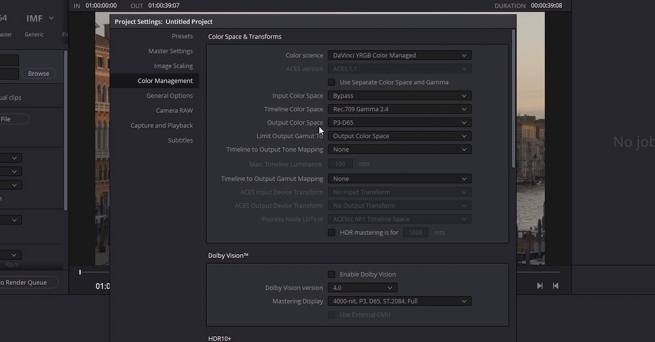 Color Management Workflow in DaVinci Resolve